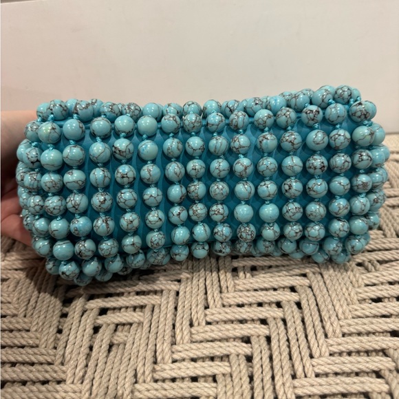 NEW Cult Gaia Mercer turquoise beaded mini shoulder bag - Picture 10 of 12